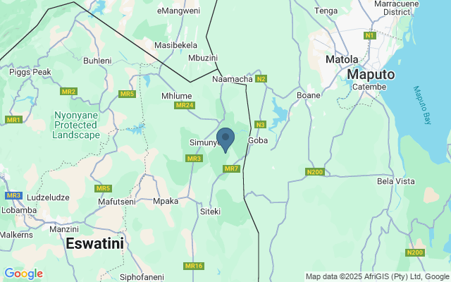 Kaart met locatie Mlawula Natuurreservaat